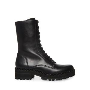 Steve Madden Conrad Leather Women's Booties Black | SM-204NL