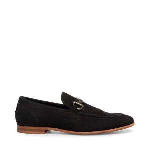 Steve Madden Debinair Nubuck Men's Dress Shoes Black | SM-912QG