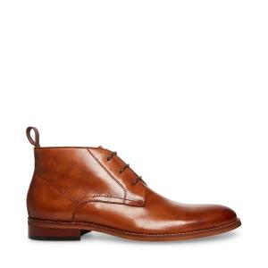 Steve Madden Favien Tan Leather Men's Dress Shoes Brown | SM-724JF