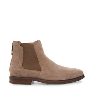 Steve Madden Insider Taupe Suede Men's Boots Grey Brown | SM-104AS