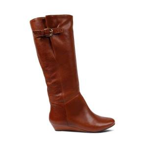 Steve Madden Intyce Cognac Leather Women's Boots Brown | SM-842GF