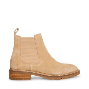 Steve Madden Leopold Tan Suede Women's Booties Brown | SM-793JF