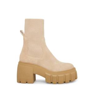 Steve Madden Limit Sand Suede Women's Booties Brown | SM-910WP