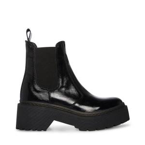Steve Madden Manzo Patent Women's Booties Black | SM-026AN