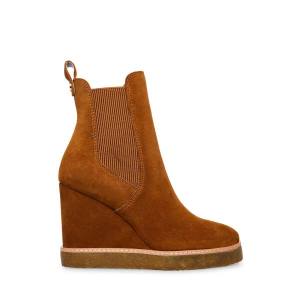 Steve Madden Mooris Chestnut Suede Women's Booties Brown | SM-396KQ