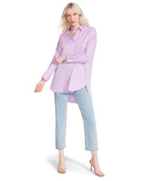 Steve Madden Oversized Button Up Women's Tops Purple | SM-735KA