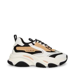 Steve Madden Possession Tan Women's Sneakers Black Brown | SM-863NH