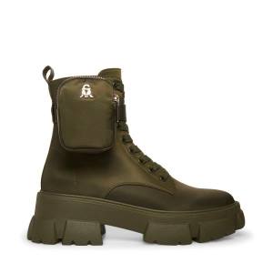 Steve Madden Thora-p Women's Booties Olive | SM-638GZ