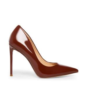 Steve Madden Vala Cognac Women's Heels Dark Brown | SM-126WU