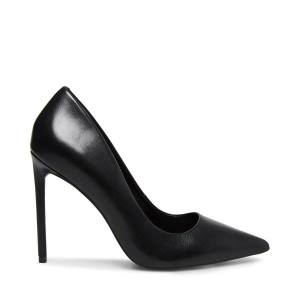 Steve Madden Vala Leather Women's Heels Black | SM-783MJ