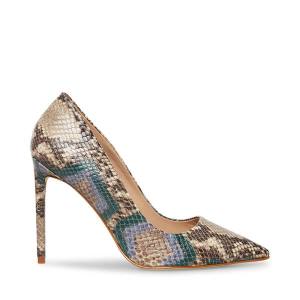 Steve Madden Vala Natural Women's Heels Beige Blue | SM-937PE