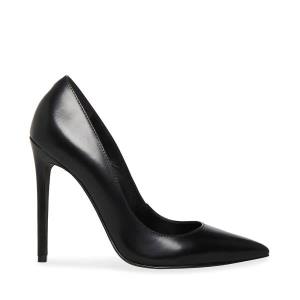 Steve Madden Valentina Leather Women's Heels Black | SM-615EW